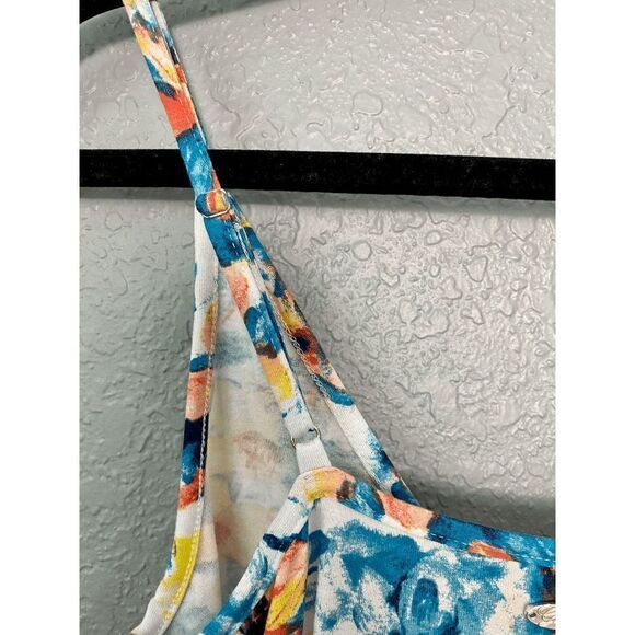 Guess Women’s Spaghetti Strap Surplice Neck Floral Maxi Dress Multicolor - Picture 6 of 12